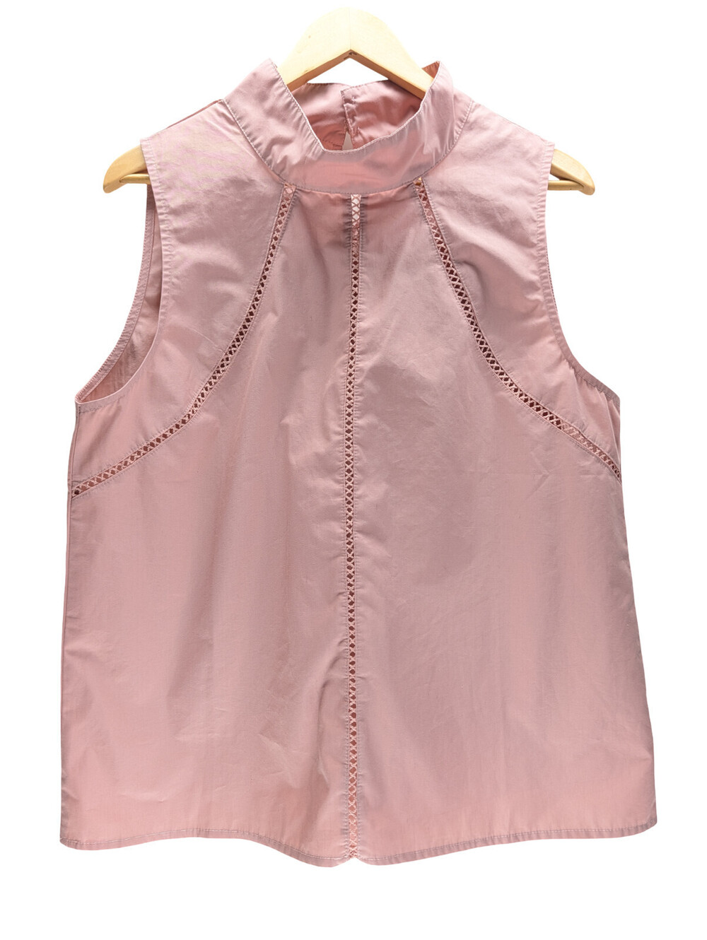 Blouse Women’s Extra Large (XL) Mock Neck Lace Trim Pink